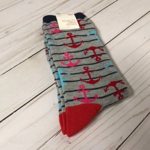 Nautical Crew Socks anchor design